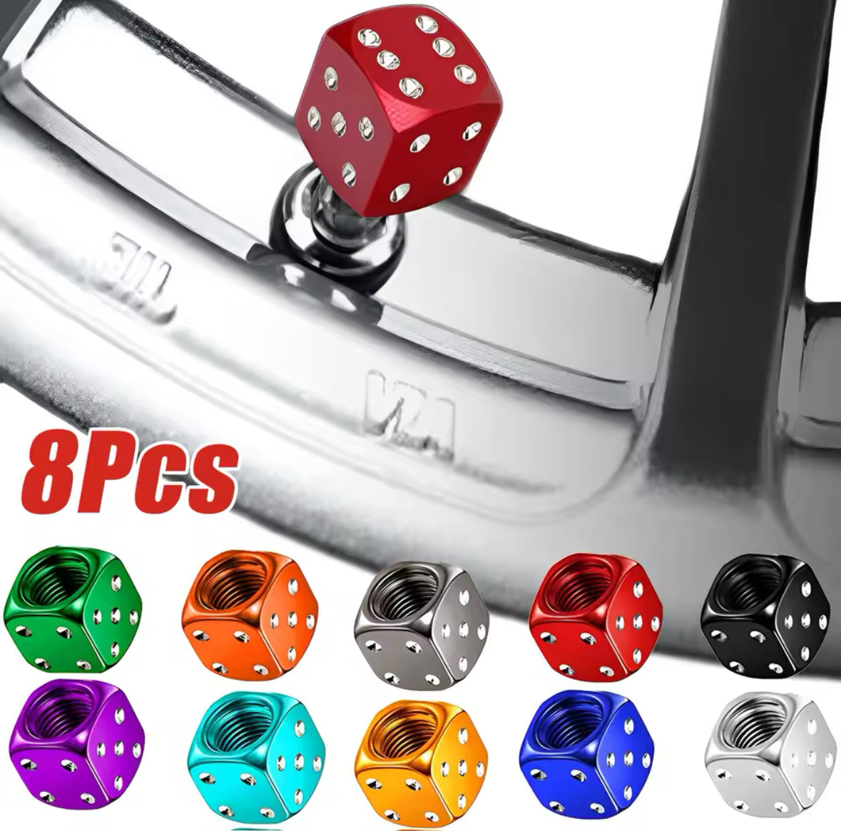 4pcs Domino Car Valve Caps