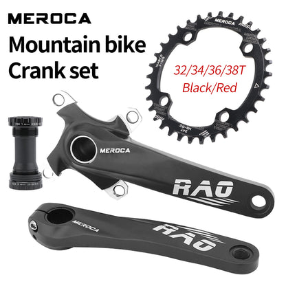 Mountain Bike Crank 170mm With Bottom Bracket 104BCD 34T 36T 38T Crankset