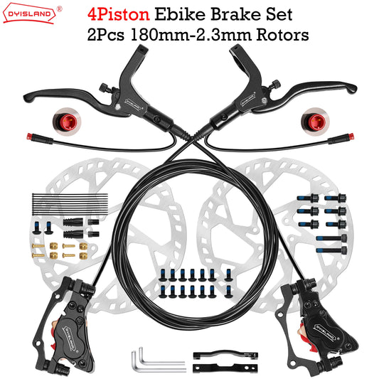 4 Piston E-Bike/E-scooter Hydraulic Disc Brake 2-PIN & 3-PIN Power-Off Hydraulic Disc Brakes