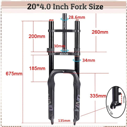 BUCKLOS Air Suspension Fork 20"-26"