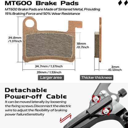 4 Piston E-Bike/E-scooter Hydraulic Disc Brake 2-PIN & 3-PIN Power-Off Hydraulic Disc Brakes