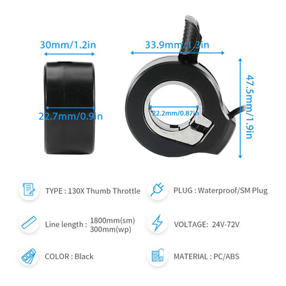 Thumb Throttle Ebike/Scooter SM/WP Plug